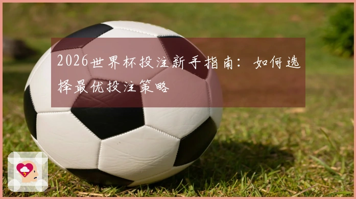 2026世界杯投注新手指南：如何选择最优投注策略